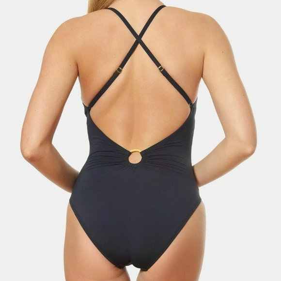 Bleu Rod Beattie Swim Bleu Rod Beattie Plunge Ring One Piece Swimsuit 